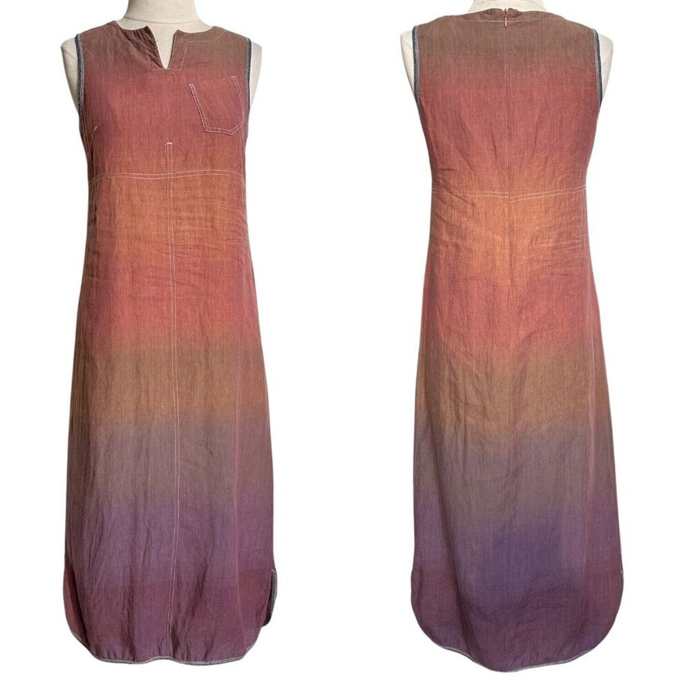 Cop.Copine Gradient Midi Dress - Red, Orange, Purple